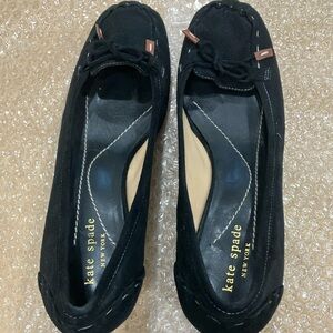 kate spade Black Suede Kitten Heels
